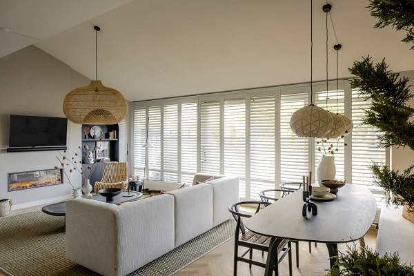 Cream Grey Shutters Woonkamer