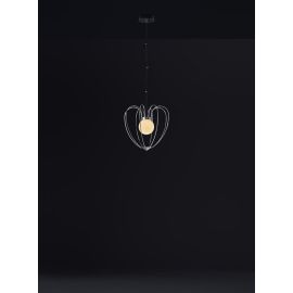 Kengi 45 hanglamp chroom met wit glas
