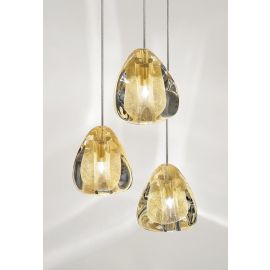 Mizu hanglamp 3 lichts goud kristal